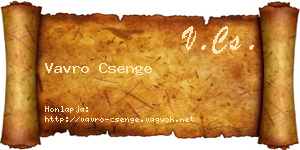 Vavro Csenge névjegykártya